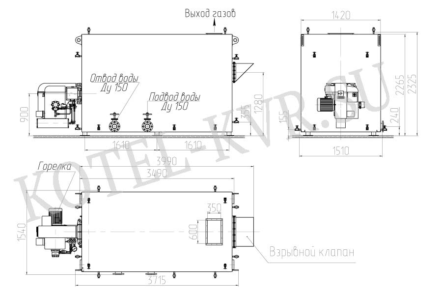 Котел 1.8 МВт газовый чертеж Котел 1.8 МВт газовый чертеж