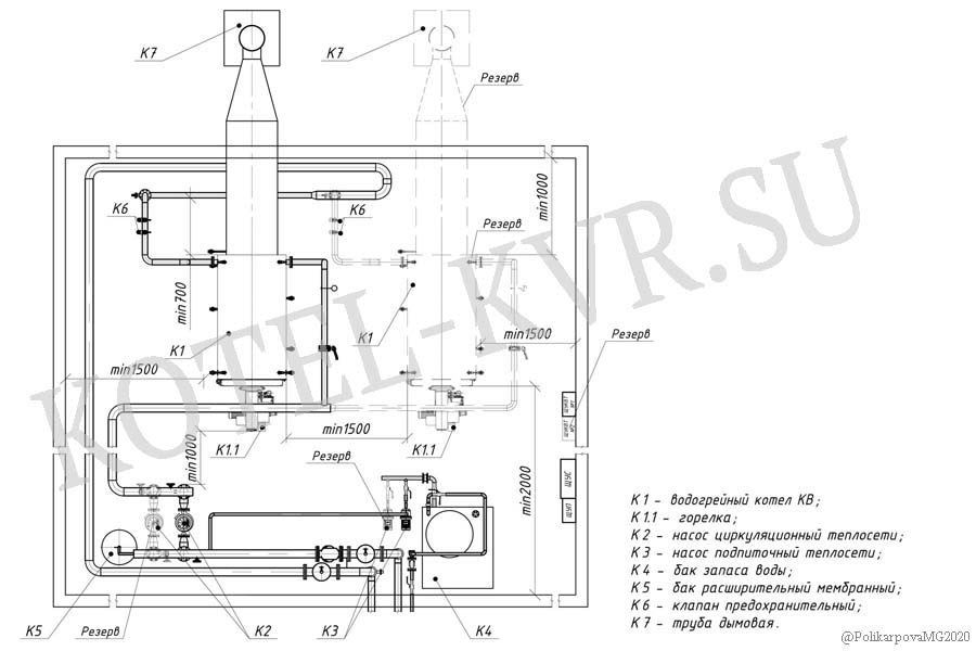 Схема подключения газового котла 1.8 МВт Схема подключения газового котла 1.8 МВт